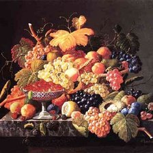 Схема вышивки «натюрморт с виноградом»