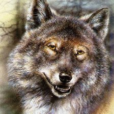 Схема вышивки «волк»