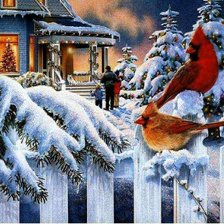 Схема вышивки «рождественский вечер»