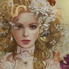 Схема вышивки «Девушка-загадка»