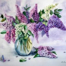 Схема вышивки «букет сирени»