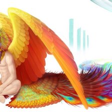 Схема вышивки «Птица-человек»