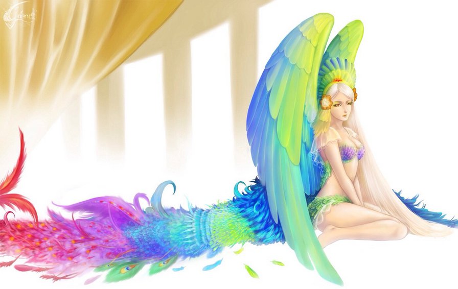 Птица-человек - крылья, птица, девушка, человек - оригинал