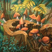 Схема вышивки «грибы»