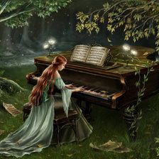 Схема вышивки «пианистка»