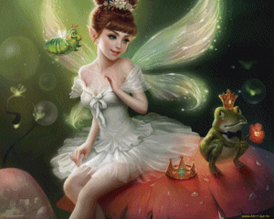 принц-лягушка - фея, сказка, корона, принц, детское, лягушка - предпросмотр