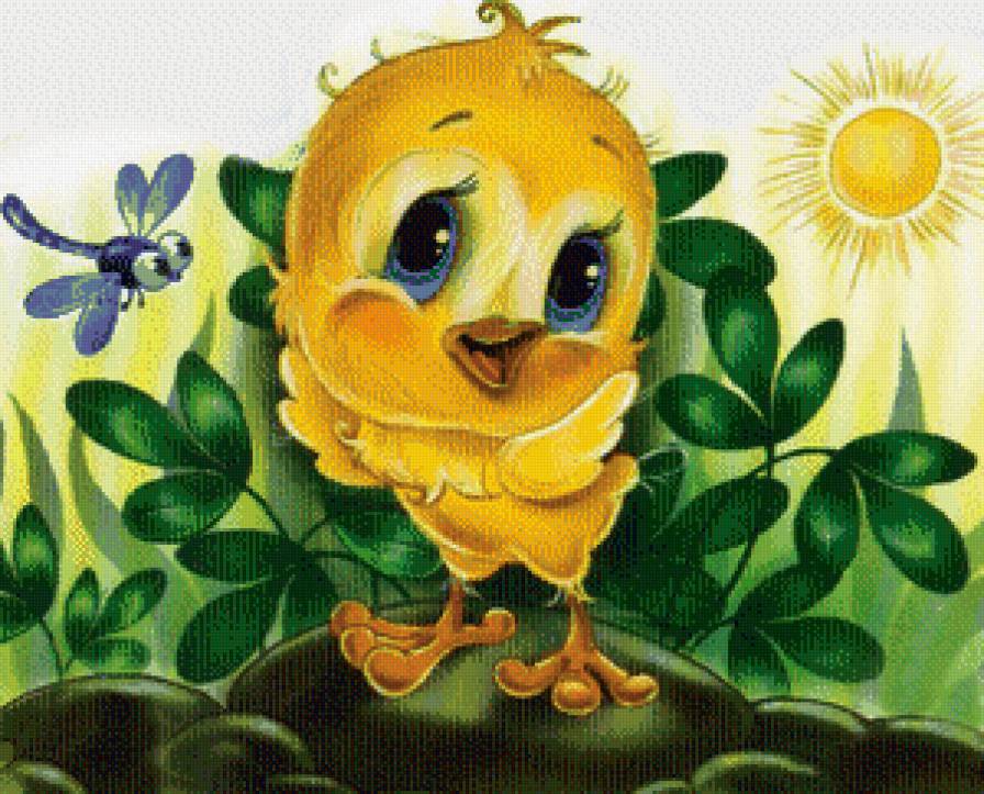 доброе утро - детское, утро, солнышко, цыпленок - предпросмотр