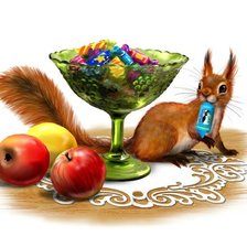 Схема вышивки «белка-сластена»