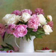 Схема вышивки «пионы»