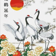 Схема вышивки «журавли»