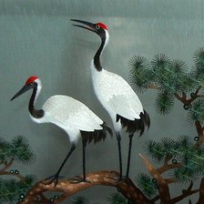 Схема вышивки «журавли»
