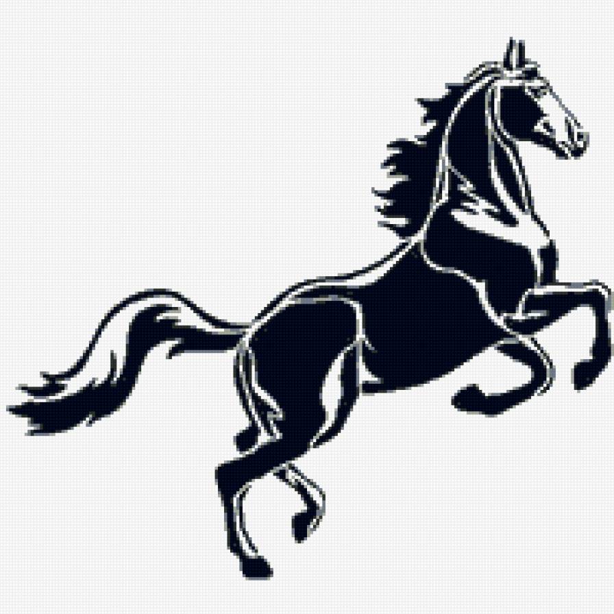 конь монохром - конь, животные, лошадь - предпросмотр