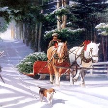 Схема вышивки «встреча нового года»