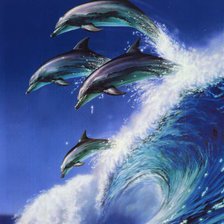 Схема вышивки «Дельфины»