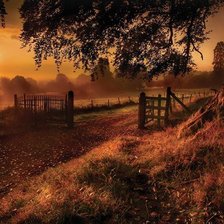 Схема вышивки «ферма на закате»