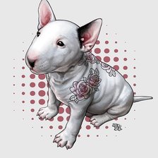 Схема вышивки «Щенок Бультерьера»