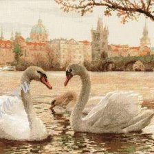 Схема вышивки «лебеди 2»