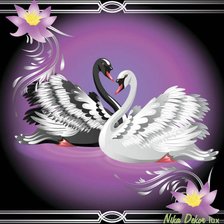 Схема вышивки «лебеди»