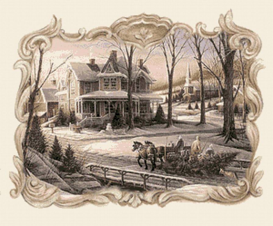 Серия "Пейзажи": Пейзаж в ретро-стиле -1 - предпросмотр