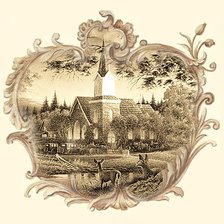 Схема вышивки «Серия "Пейзажи": Пейзаж в ретро-стиле -2»