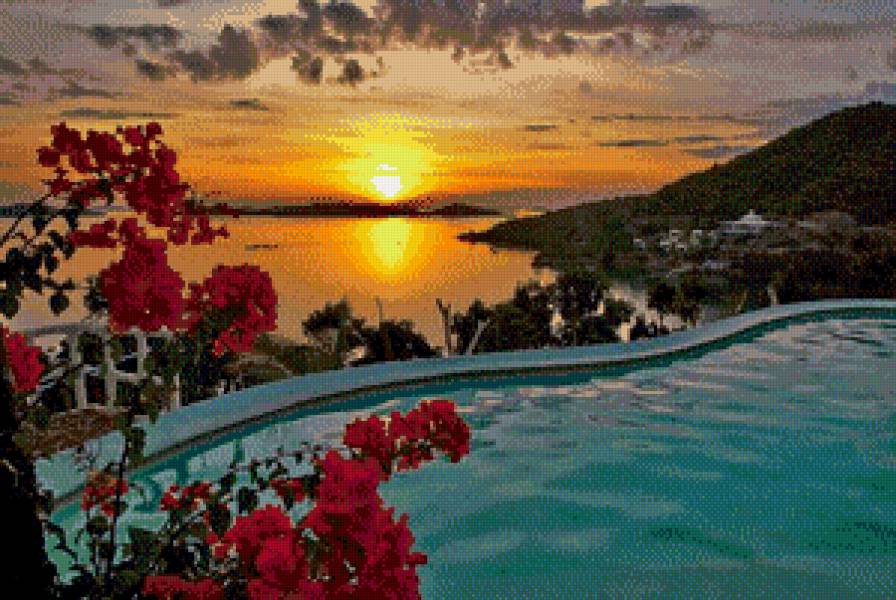 Закат на море - море, закат - предпросмотр