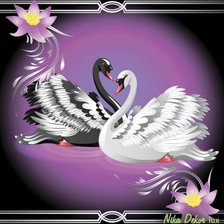 Схема вышивки «панно-лебеди»