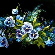 Схема вышивки «Анютины глазки»