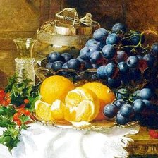 Схема вышивки «натюрморт с виноградом»