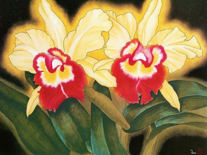 Серия "Цветы": Орхидеи - оригинал