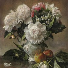 Схема вышивки «Белые пионы»