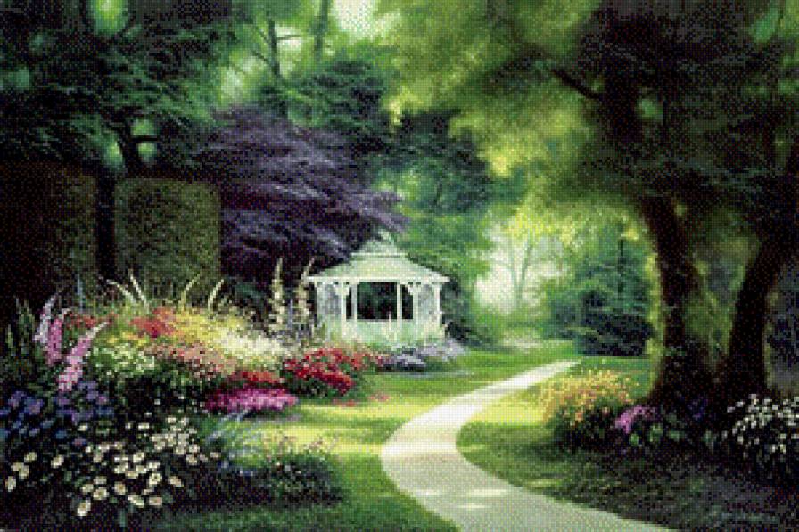 Egidio Antonaccio 3 - картина, беседка, сад - предпросмотр