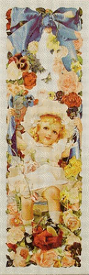 Цветочные качели - девочка, цветы, детство, качели, ребенок - предпросмотр