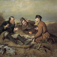 Схема вышивки «охотники на привале»