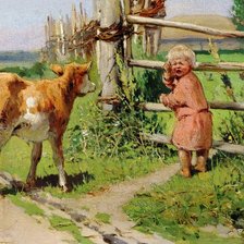 Схема вышивки «теленок»