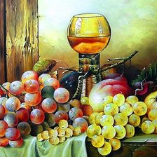 Схема вышивки «натюрморт с виноградом»