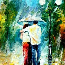 Схема вышивки «двое под дождем»