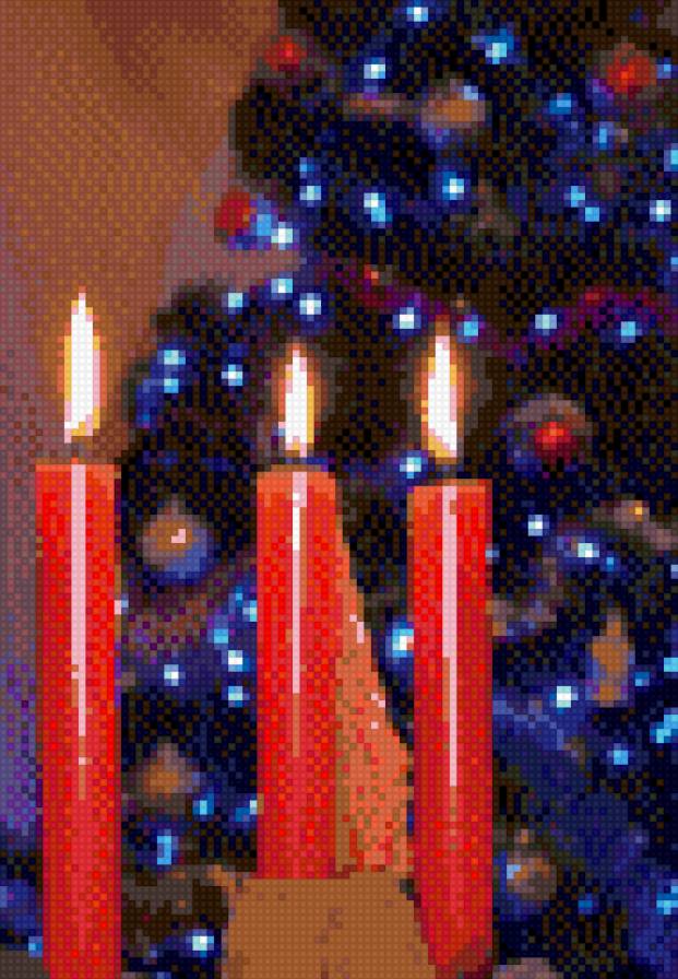 Новогодние свечи - свеча, огонь, новый год - предпросмотр