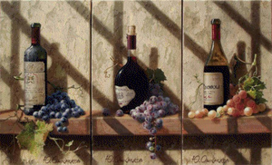 Вино и виноград - вина, виноград, натюрморт - предпросмотр