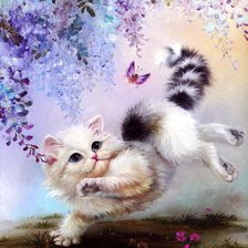 Схема вышивки «пано котенок»