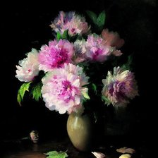 Схема вышивки «пионы в вазе»