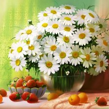 Схема вышивки «букет ромашек»