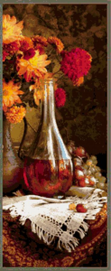 натюрморт часть-2 - диптих, виноград, цветы, натюрморт - предпросмотр