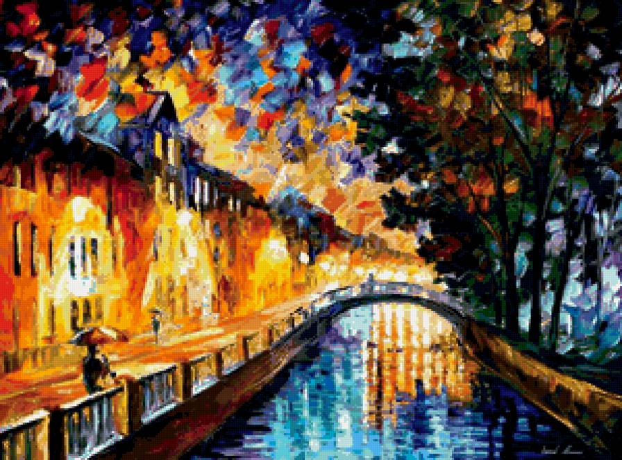 афремов - картины, дождь, город - предпросмотр