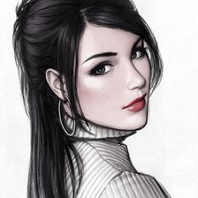 Схема вышивки «портрет девушки»