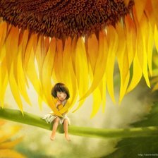 Схема вышивки «Феечка и подсолнух»