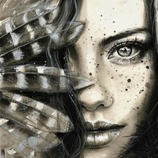 Схема вышивки «Девушка (TanyaShatseva)»