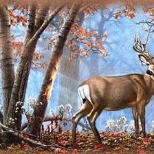 Схема вышивки «лесной олень»