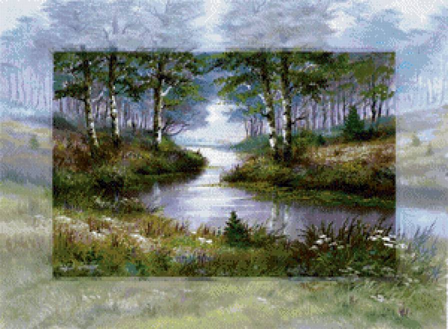 берёзки у реки - предпросмотр