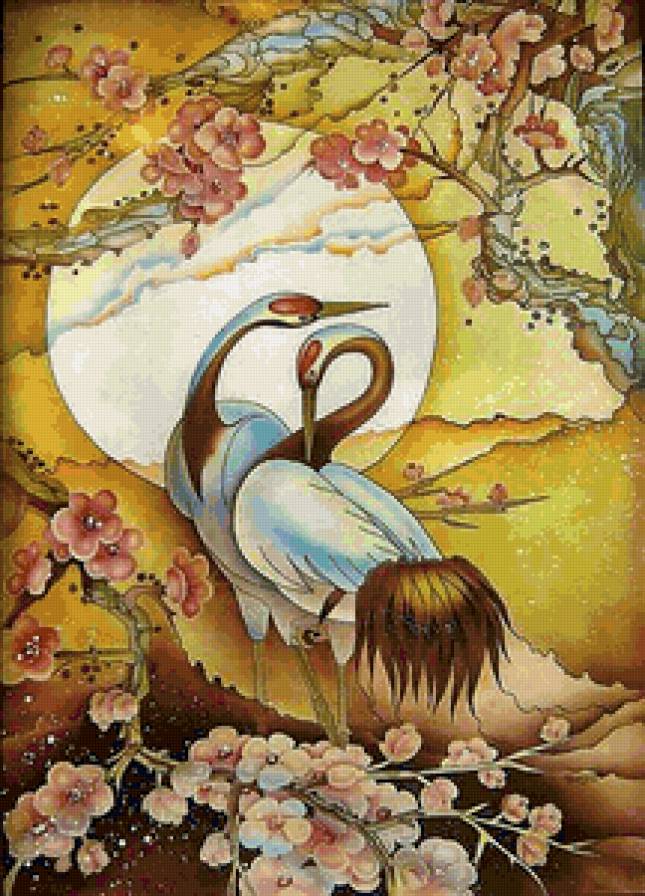 Серия Батик - птицы, природа - предпросмотр