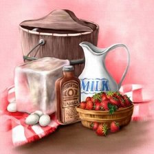 Схема вышивки «натюрморт с клубникой»